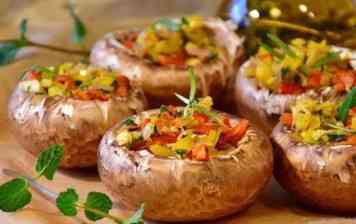 Champignons farcis aux légumes À réaliser pour 4 personnes